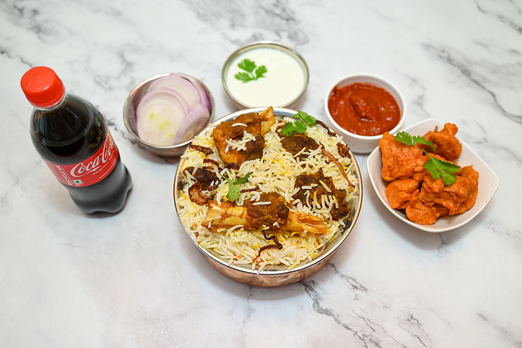 (  Combo - 9  )  Mutton Biryani+Chicken Fry [Small]+Coke [250 ml]